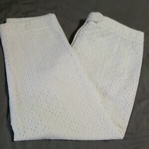 ANNE KLEIN size 14 white eyelet pants fully lined VERY HIGH QUALITY